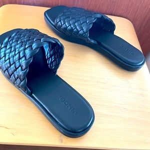 Vince, black braided sandals, never worn, size 37.